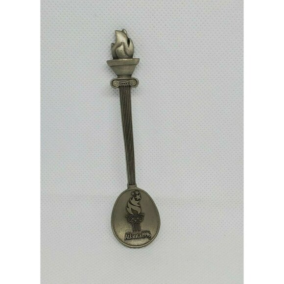 Fort Pewter Atlanta 1996 Vintage 100th Olympic Flame Embossed Mini Spoon - Picture 1 of 11
